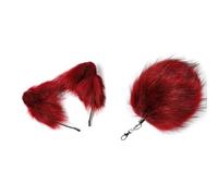 ZYKEJJDDAK Lot de 2 porte-clés avec oreilles d'animaux et pendentif queue d'animal, porte-monnaie, breloque de sac à main, animal