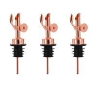 ZYKEJJDDAK Lot de 3 bouteilles d'huile à fermeture automatique en acier inoxydable avec becs verseurs verseurs anti-goutte pour cuisines, pubs - Ajustement générique - Bec verseur automatique en acier