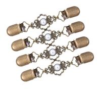 ZYKEJJDDAK Lot de 4 boutons ajourés en alliage avec perles pour pull et châle