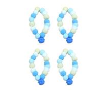 ZYKEJJDDAK Lot de 4 colliers réglables en peluche pour animal domestique avec pompons, clochettes et petits chiens et chats