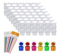 ZYKEJJDDAK Lot de 50 bols de peinture vides transportables - Matériaux artisanaux - Chromes variés - Exemple pour artistes professionnels et débutants - Couleur aléatoire