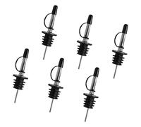 ZYKEJJDDAK Lot de 6 becs verseurs en acier inoxydable avec bouchon pour bouteille de vin pour huile liquide, barmen, accessoires