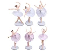 ZYKEJJDDAK Lot de 6 décorations de gâteaux pour filles de ballet - Blanc