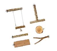 ZYKEJJDDAK Lot de 6 perchoirs à oiseaux en bois naturel pour perroquets à mâcher des branches d'escalade sûres Accessoires pour cage Jouet pour animaux de compagnie Jouet avec bois naturel