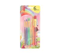 ZYKEJJDDAK Lot de 6 pinceaux de peinture aquarelle à pointe fine et plate pour enfants pour peinture acrylique aquarelle