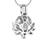 ZYKEJJDDAK Médaillon à cendres en forme de fleur - Pendentifs en cristal brillant - Boîte de crémation élégante, Size About.36x25mm/1.42x0.98inch, Matériau :