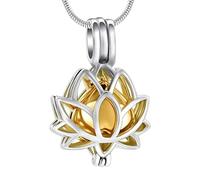 ZYKEJJDDAK Médaillon à cendres en forme de fleur - Pendentifs en cristal brillant - Boîte de crémation élégante, Size About.36x25mm/1.42x0.98inch, Matériau :