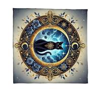 ZYKEJJDDAK Nappe de tarots, chats, fleurs, astrologie, autel, tissu de divinations, table, tapisserie, sorcellerie, carte de divination, décoration murale