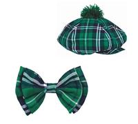 ZYKEJJDDAK Patricks Day Chapeau nœud papillon Barbe Serre-tête Collier Lunettes Jupe Gants Manches Longues Patricks Costume Patricks