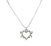 ZYKEJJDDAK Pendentif en forme de cœur en forme de flamme, accessoire élégant en acier inoxydable, collier, boucles d'oreilles, porte-clés, ornement unique pour femme, 4.29x2.73in, Acier inoxydable