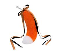 ZYKEJJDDAK Porte-clés à longue queue avec ruban, 40 cm en peluche, breloque en forme de queue d'animal