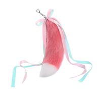 ZYKEJJDDAK Porte-clés à longue queue avec ruban, 40 cm en peluche, breloque en forme de queue d'animal