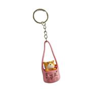 ZYKEJJDDAK Porte-clés chat de dessin animé adorable chaton porte-clés sac à dos pendentif voiture chaîne adorable animal de compagnie breloque décoration chaîne de voiture porte-clés chat dessin animé
