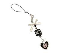 ZYKEJJDDAK Porte-clés élégant en alliage avec nœud papillon et fleur - Décoration à suspendre pour femme et fille, taille unique, Comme décrit, Comme décrit.