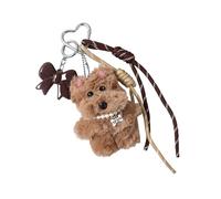 ZYKEJJDDAK Porte-clés en forme de chien en peluche pour anniversaire, vacances, ami, famille, chiot