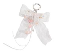 ZYKEJJDDAK Porte-clés en forme de nœud pour femme, sac à main, sac à dos, voiture, porte-clés esthétique, blanc