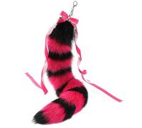 ZYKEJJDDAK Porte-clés en forme de queue d'animal avec ruban, 70 cm en peluche pour sac à main