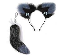 ZYKEJJDDAK Porte-clés en forme de queue de peluche et anneau à cheveux, pendentif queue d'animal porte-clés pour sac à main