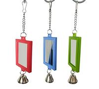 ZYKEJJDDAK Réflecteur d'oiseaux avec cloches en métal pour perruche calopsitte pour cage à oiseaux, jouet balançoire accessoires pour perroquet