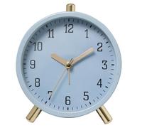 ZYKEJJDDAK Réveil rond en métal silencieux avec fonction veilleuse pour environnement de sommeil dans une chambre ou un bureau