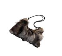 ZYKEJJDDAK Sac à bandoulière texturé en fausse fourrure, design patchwork moderne, léger, pour tous les jours, sac à bandoulière tendance en peluche, Couleur café., One Size