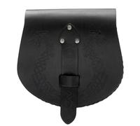ZYKEJJDDAK Sac banane médiéval rétro poches ceinture sac banane LARP Renaissance accessoires de costume femme homme cuir, Noir , 7.8x7.8in