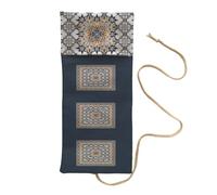 ZYKEJJDDAK Sac de rangement de divination imprimé lavable en polyester et lin pliable portable pour jeux de cartes et tarots artistiques