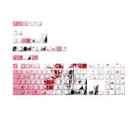 ZYKEJJDDAK Touches rétroéclairées sur le côté - 136 touches - Motif fille de dessin animé - Pour clavier mécanique - Améliore la saisie de nuit
