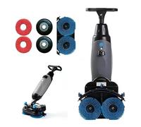 ZyKnaurral Autolaveuse compacte Professionnelle avec réservoirs séparés de 4 L et 6 L, brosses de Nettoyage motorisées de 43 cm (17 Pouces), sans Fil et alimentée par Batterie 36 V. A Grey
