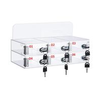 ZyKnaurral Casier Transparent pour TéLéPhone Portable, Coffre-Fort Mural pour TéLéPhone Portable à 6/12/20/30/50 Emplacements avec Clé pour Bureau, éCole, Usine,6Slots