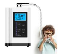 ZyKnaurral Ioniseur d'eau Alcaline - Ph 3,5-10,5, Orp Jusqu'à -500 Mv, 7 Réglages De Qualité De l'eau, Système De Filtration d'eau à Nettoyage Automatique par écran Tactile White
