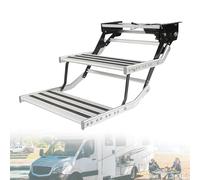 ZyKnaurral Marchepied pour Camping Car, Escabeau Pliable électriques/Manuel en Alliage D'aluminium, Pédale Télescopique Antidérapante pour Camping Car Caravane Caravane DoubleLayer-ElectricWithLight