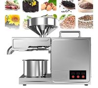 ZyKnaurral Presse à Huile 800W,Acier Inoxydable Huile, Automatique Machine Presse à Huile,Froid Chaude Noix Extracteur Huile Expeller pour Graines Oléagineuses à Haute Teneur en Huile