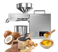 ZyKnaurral Presse à Huile Électrique 800W, Extracteur d'Huile Multifonction Noix de Coco/Amandes/Graines, Moteur Industriel, Usage Maison & Commerce Pressée à Froid Et à Chaud