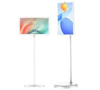 ZyKnaurral Téléviseur Portable 32 Pouces - écran Tactile 1080p sur roulettes avec Caméra 8 Mpx, Stockage 8 Go + 128 Go, Batterie 10 000 Mah, Tablette TV Rotative avec Télécommande 32inch-6+64G