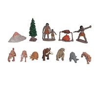 ZykoXental Préhistorique Life Animal Figurine Toys Primitive Man Scene Playset pour Enfants