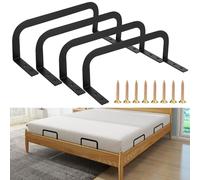 Zykra 4 Pièces Arret Matelas Antidérapants Noir, Métal Supports de Matelas Robuste Arrêt Latéral Matela Stabilisateurs de Matela pour Panneaux de Lit Pleins, Cadres de Lit en Bois