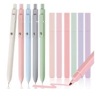 Zykra Lot de 11 Surligneur Pastel Trousse, 6 Sans Saignement Feutre Aesthetic Surligneurs et 5 Stylos Fineliner, Scrittura Morbida, Stylo Aesthetic Pour Carnet à l'École, au Bureau un Journal Intime