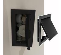 ZykuosDC Petit panneau de plomberie, trappe d'inspection rectangulaire/carrée, kit magnétique pour mur/plafond, porte de service personnalisable (noir, 30 x 55 cm)