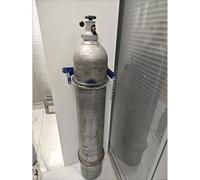 Zykuosus Support Mural Fixe pour Bouteilles de gaz de 13, 25 et 37 Pouces, Gain de Place, Robuste, avec chaîne de sécurité, pour Usine, Laboratoire ou Usage Domestique (1 Bouteille - 35 cm).