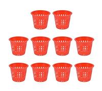 ZYLARUM 10PCS Hydroponic Plant Basket | Sturdy Plastic Mesh Cup for Indoor/Outdoor Gardening | Reusable Planting Basket for Aromatic Plants/Flowers/Vegetables | 8.3 x 6.5 x 5.5 cm