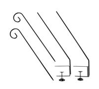 ZYLARUM 2 Pack 30 - inch Clamp - on Deck Hook | Extensible & Adjustable Hangers for Bird Feeders/Lanterns/Flower Baskets | Weatherproof Metal Construction | 13lb Weight Capacity