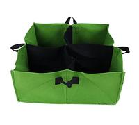 ZYLARUM 4 - Grid Non - Woven Seedling Bag | Sturdy Plant Growth Bag for Outdoor/Balcony Gardening | Reusable & Biodegradable | 60x60x25cm Forest Green Square Planting Pot