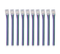 ZYLARUM 4 Pin 10mm LED Strip Connectors | Strong PC Material for COB & RGB LED Strips | DIY Connectors for Home/Office/Party | 10Pcs Secure & Robust Wire to Strip Connectors