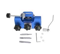 ZYLARUM Ajusteur de la tronçonneuse | Outil de manivelle Portable pour Les tronçonneuses électriques/gaz | Gabarit d'aigrissant en Alliage en Aluminium léger avec 3 têtes de broyage | (Blue)
