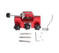 ZYLARUM Ajusteur de la tronçonneuse | Outil de manivelle Portable pour Les tronçonneuses électriques/gaz | Gabarit d'aigrissant en Alliage en Aluminium léger avec 3 têtes de broyage | (Red)