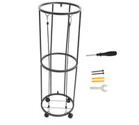 ZYLARUM Ball Storage Rack | Lockable Rolling Metal Organizer for Basketball/Soccer/Volleyball | Sturdy Steel Ball Holder with Wheels