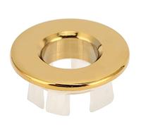 ZYLARUM Brass Sink Overflow Cover | Protective Bathroom Sink Hole Plug | Decorative Cover for Kitchen/Bathroom Sinks | Sturdy & Easy Installation (Gold)