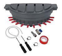 ZYLARUM Cattle Feeding Bucket | 12 Nipple Large Capacity Calf Milk Feeder for Calves/Sheep/Livestock | Sturdy Polyethylene with Adjustable Frame