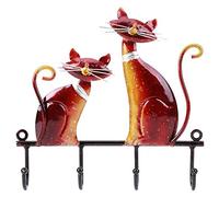 ZYLARUM Crochets muraux de chat | Cintre mural en fer vintage pour manteau, chapeau, sac | Décor de maison et de bureau multifonctionnelle | 6 crochets, installation facile